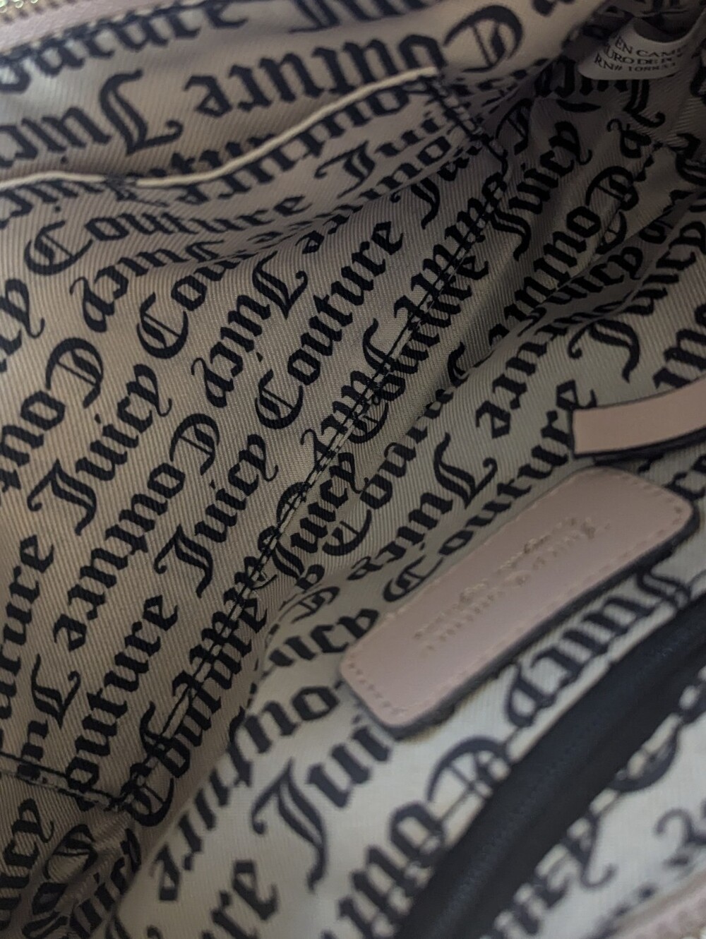 👑 Juicy Couture Pink Embossed Shoulder Bag w/Gold Charms - Picture 9 of 16